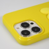 Coque iPhone 13 Pro - Gel Coeur 3D relief - Jaune