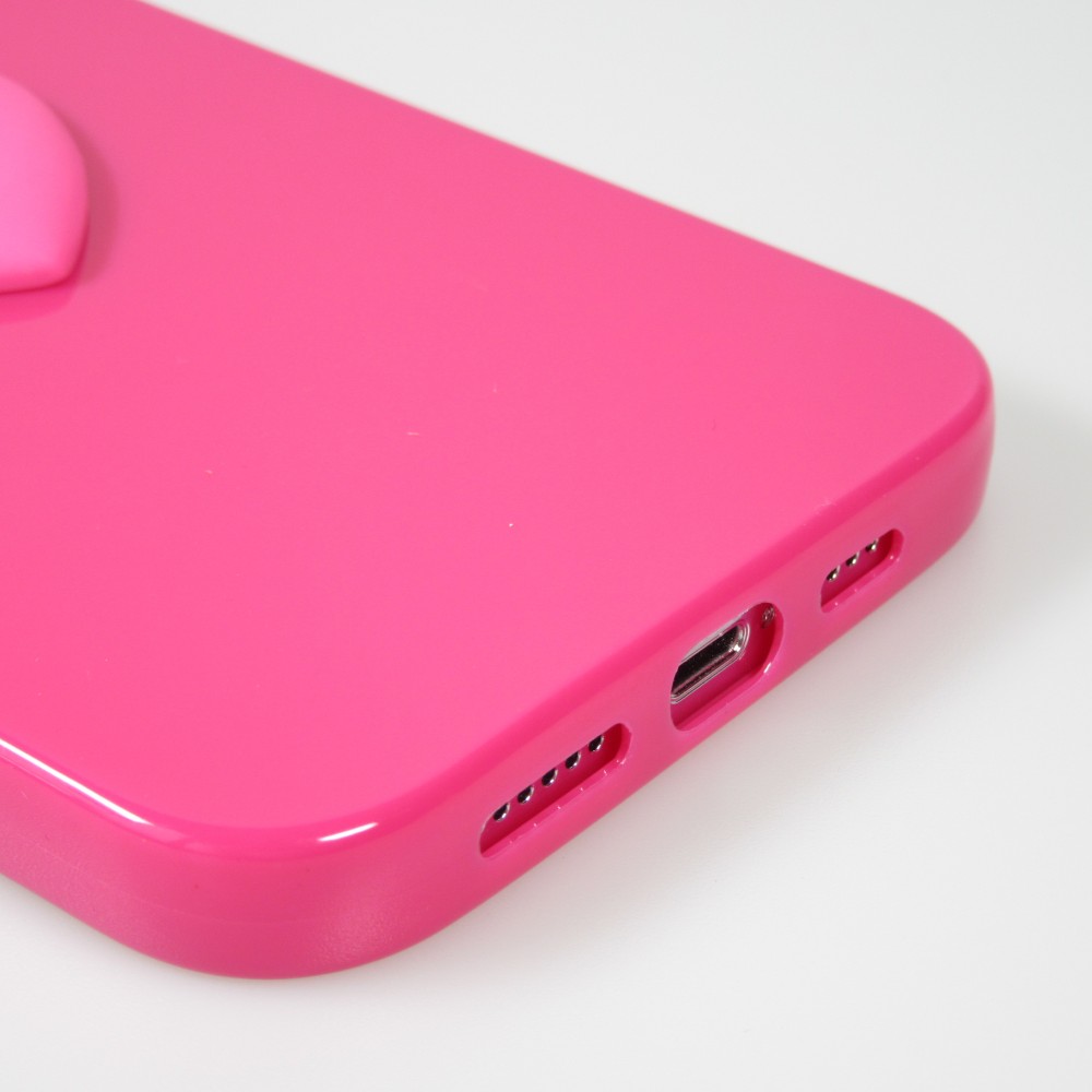 Coque iPhone 13 Pro Max - Gel Coeur 3D relief - Rose