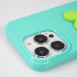 Coque iPhone 13 Pro Max - Gel Coeur 3D relief - Turquoise