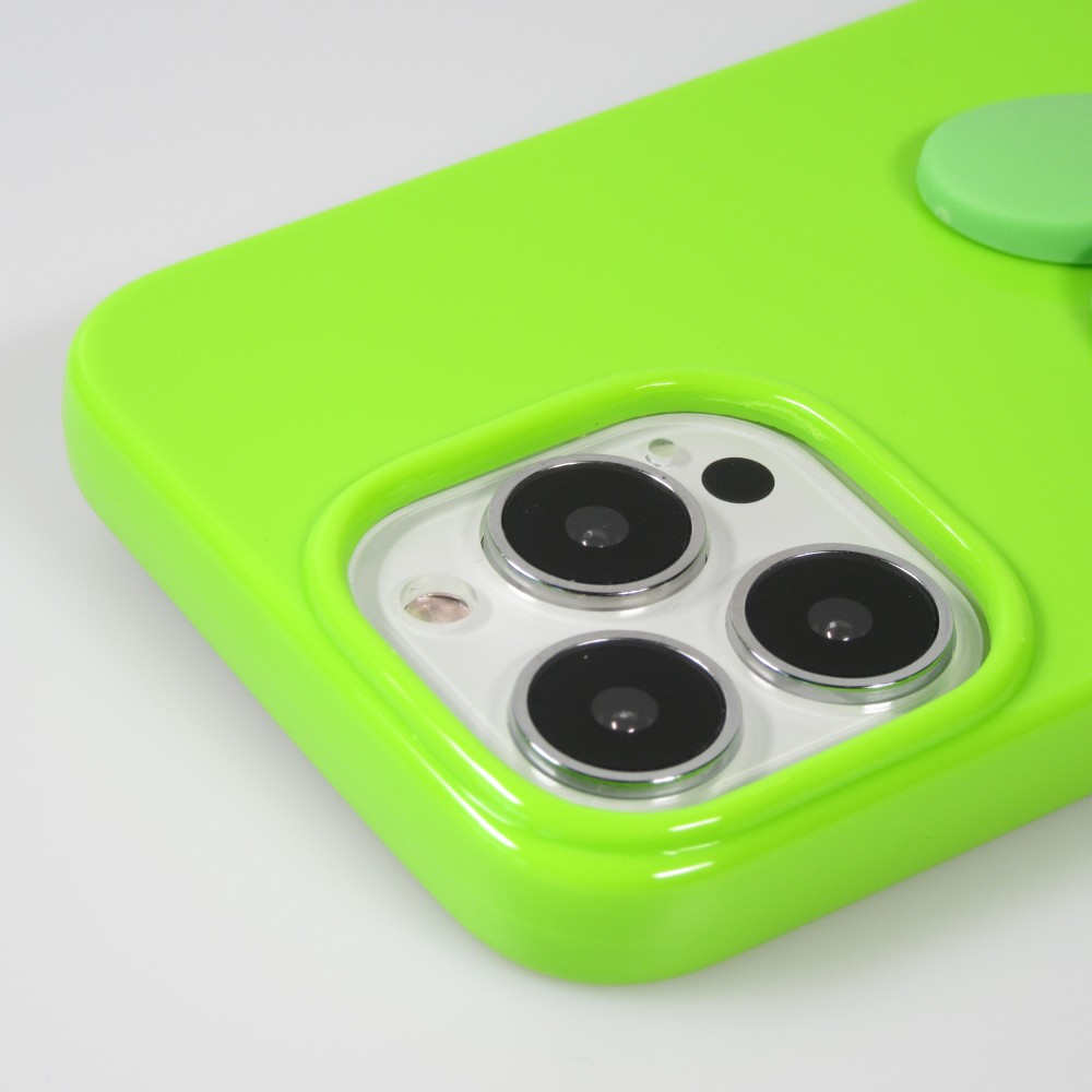 Coque iPhone 13 Pro - Gel Coeur 3D relief - Vert