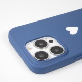 Coque iPhone 13 Pro - Gel coeur - Bleu
