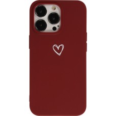 Coque iPhone 13 Pro Max - Gel coeur - Rouge