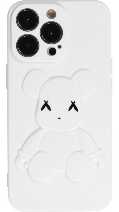 Coque iPhone 13 Pro - Gel Dead bear 3D - Blanc