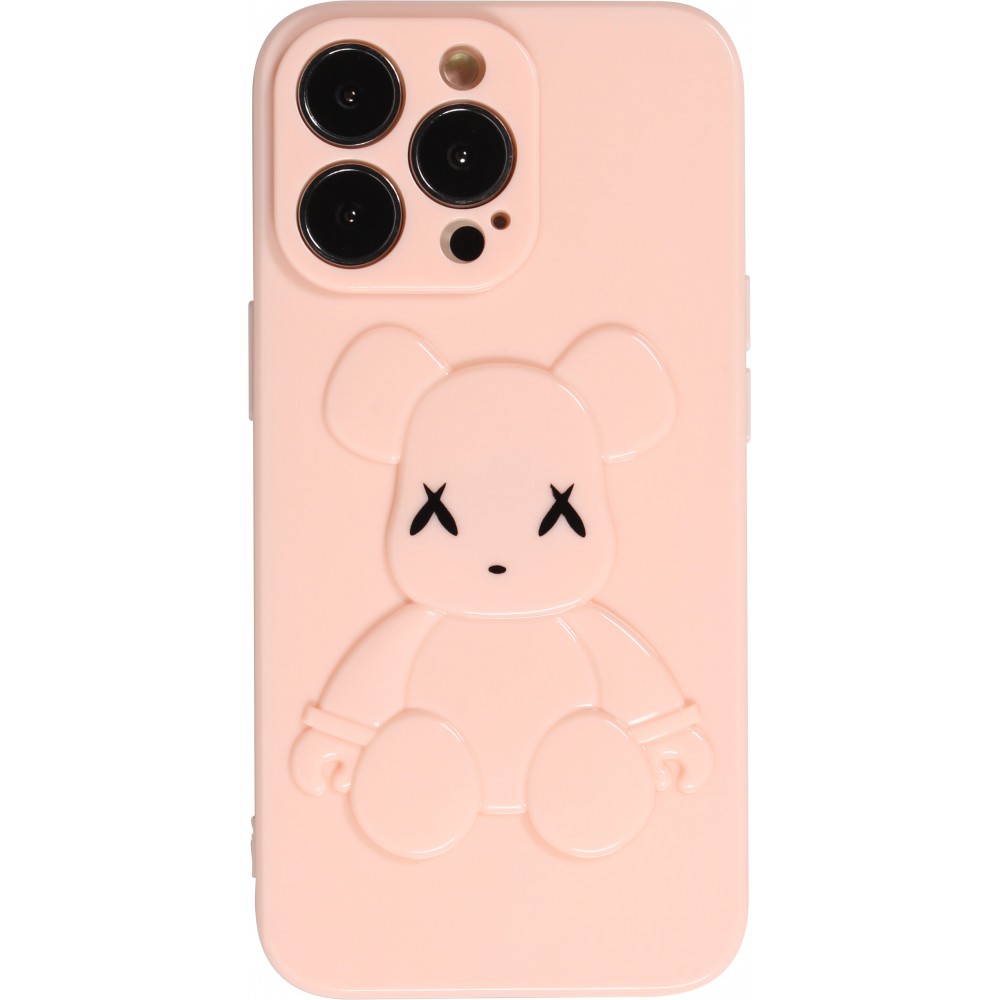 iPhone 13 Pro Case Hülle - Gummi Dead bear 3D - Rosa