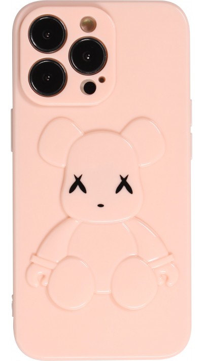 iPhone 13 Pro Max Case Hülle - Gummi Dead bear 3D - Rosa