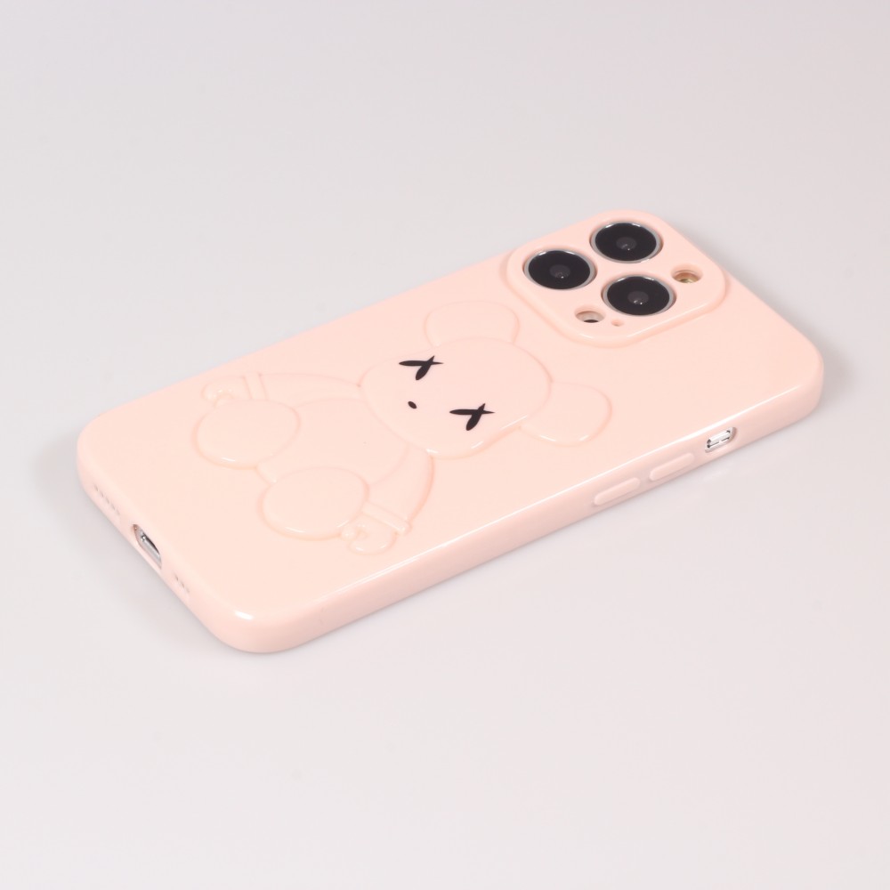 iPhone 13 Pro Max Case Hülle - Gummi Dead bear 3D - Rosa