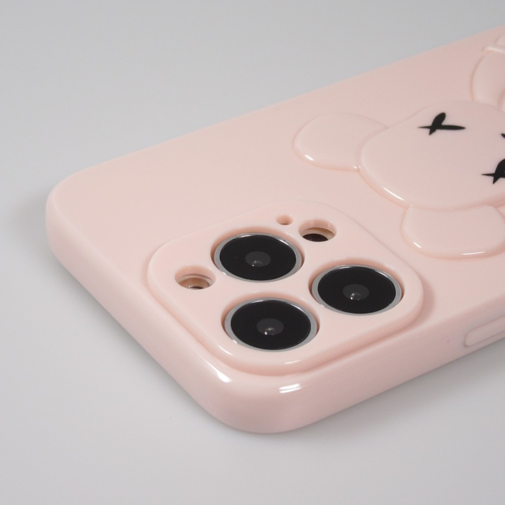 iPhone 13 Pro Case Hülle - Gummi Dead bear 3D - Rosa