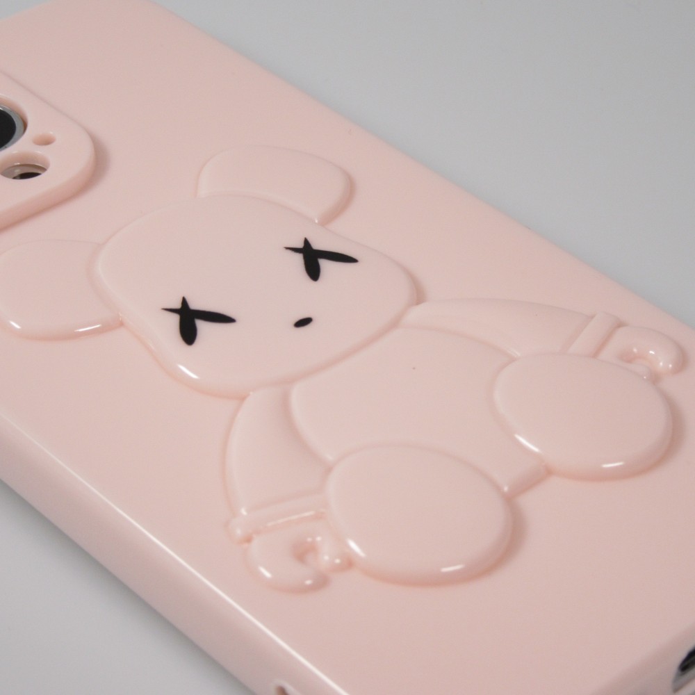 iPhone 13 Pro Max Case Hülle - Gummi Dead bear 3D - Rosa
