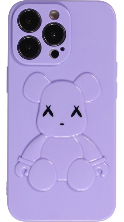 iPhone 13 Pro Max Case Hülle - Gummi Dead bear 3D - Violett