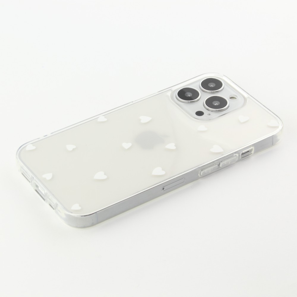 iPhone 13 Pro Case Hülle - Gummi kleines Herz - Weiss