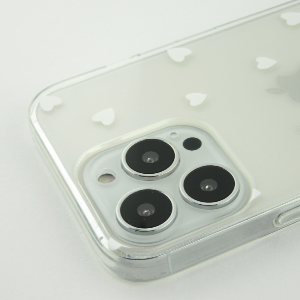 iPhone 13 Pro Case Hülle - Gummi kleines Herz - Weiss