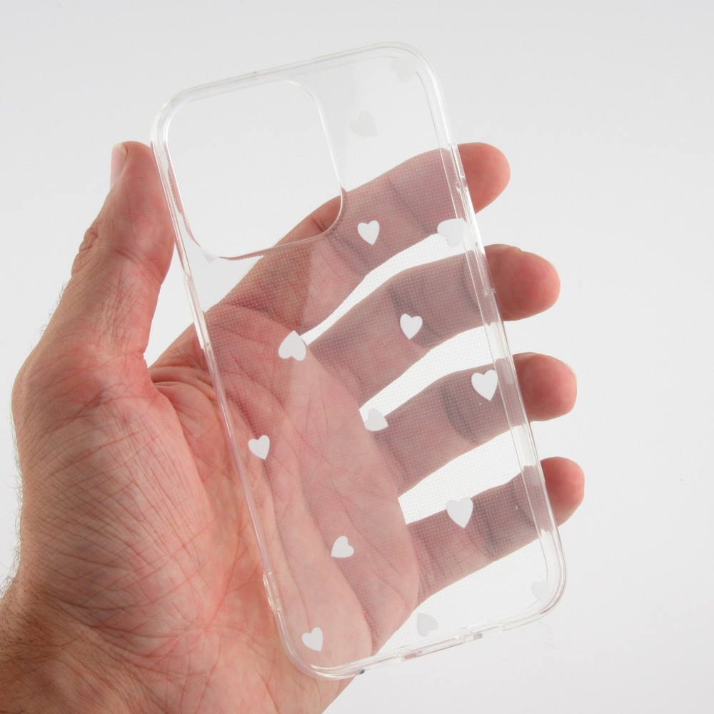 iPhone 13 Pro Case Hülle - Gummi kleines Herz - Weiss