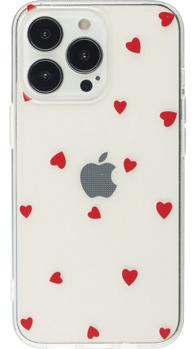 Coque iPhone 13 Pro Max - Gel petit coeur - Rouge