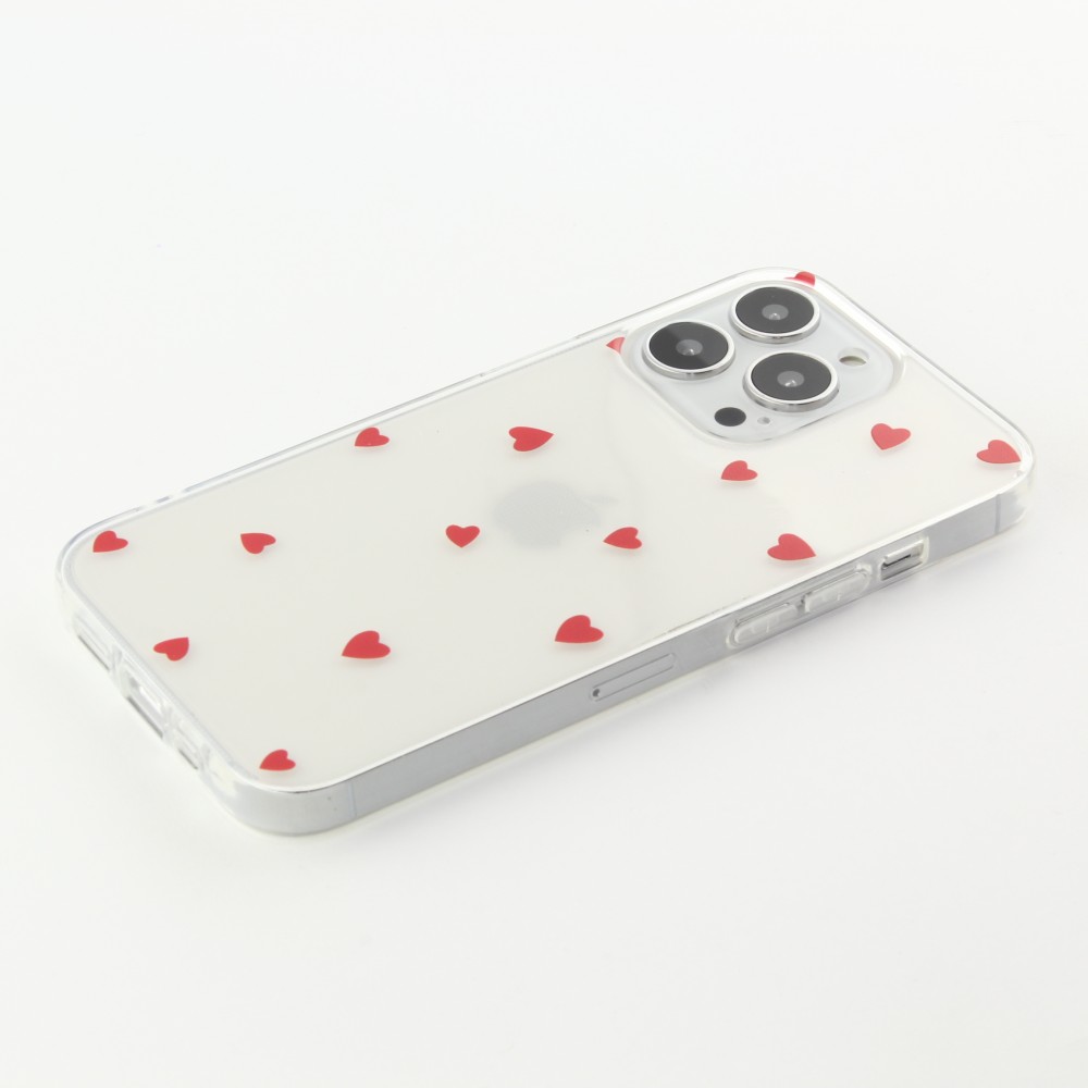 Coque iPhone 13 Pro Max - Gel petit coeur - Rouge