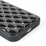 Coque iPhone 13 Pro Max - Luxury Matelassé diamant - Noir