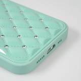 Coque iPhone 13 Pro Max - Luxury Matelassé diamant - Turquoise