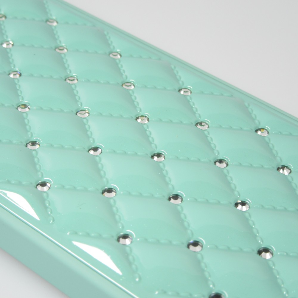 Coque iPhone 13 Pro Max - Luxury Matelassé diamant - Turquoise