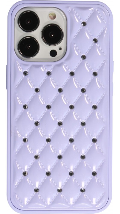 Coque iPhone 13 Pro - Luxury Matelassé diamant - Violet