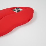 Coque iPhone 13 Pro Max - Bouche 3D en silicone - Rouge