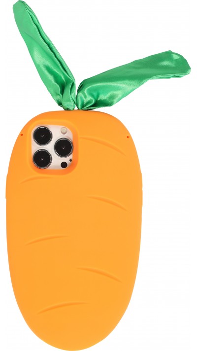 Coque iPhone 13 Pro Max - Carotte 3D avec des feuilles - Orange
