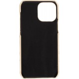 iPhone 13 Pro Max Case Hülle - Echtes Straußenleder mit Halteriemen - Beige