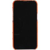 iPhone 13 Pro Max Case Hülle - Echtes Straußenleder mit Halteriemen - Orange