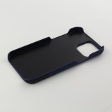 Coque iPhone 13 Pro Max - Double cuir bleu - Noir