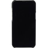 Coque iPhone 13 Pro Max - Double cuir noir - Brun