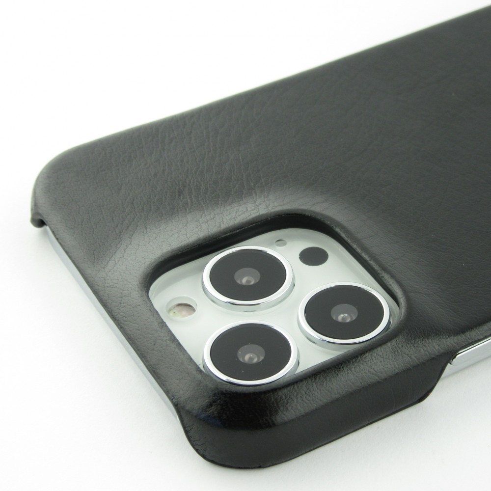 iPhone 13 Pro Max Case Hülle - Doppelleder schwarz - Braun