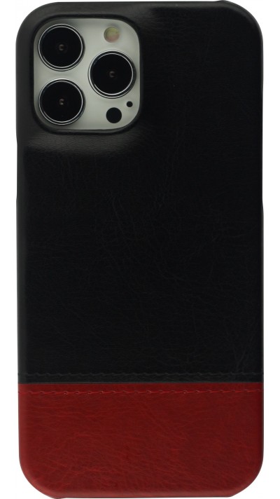 iPhone 13 Pro Max Case Hülle - Doppelleder schwarz - Rot
