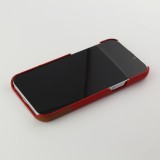 Coque iPhone 13 Pro Max - Double cuir rouge - Brun