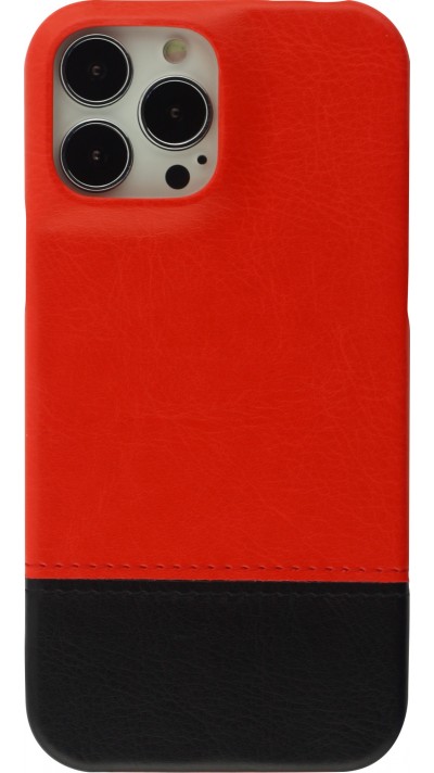 iPhone 13 Pro Max Case Hülle - Doppelleder rot - Schwarz