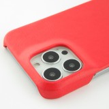 Coque iPhone 13 Pro Max - Double cuir rouge - Noir