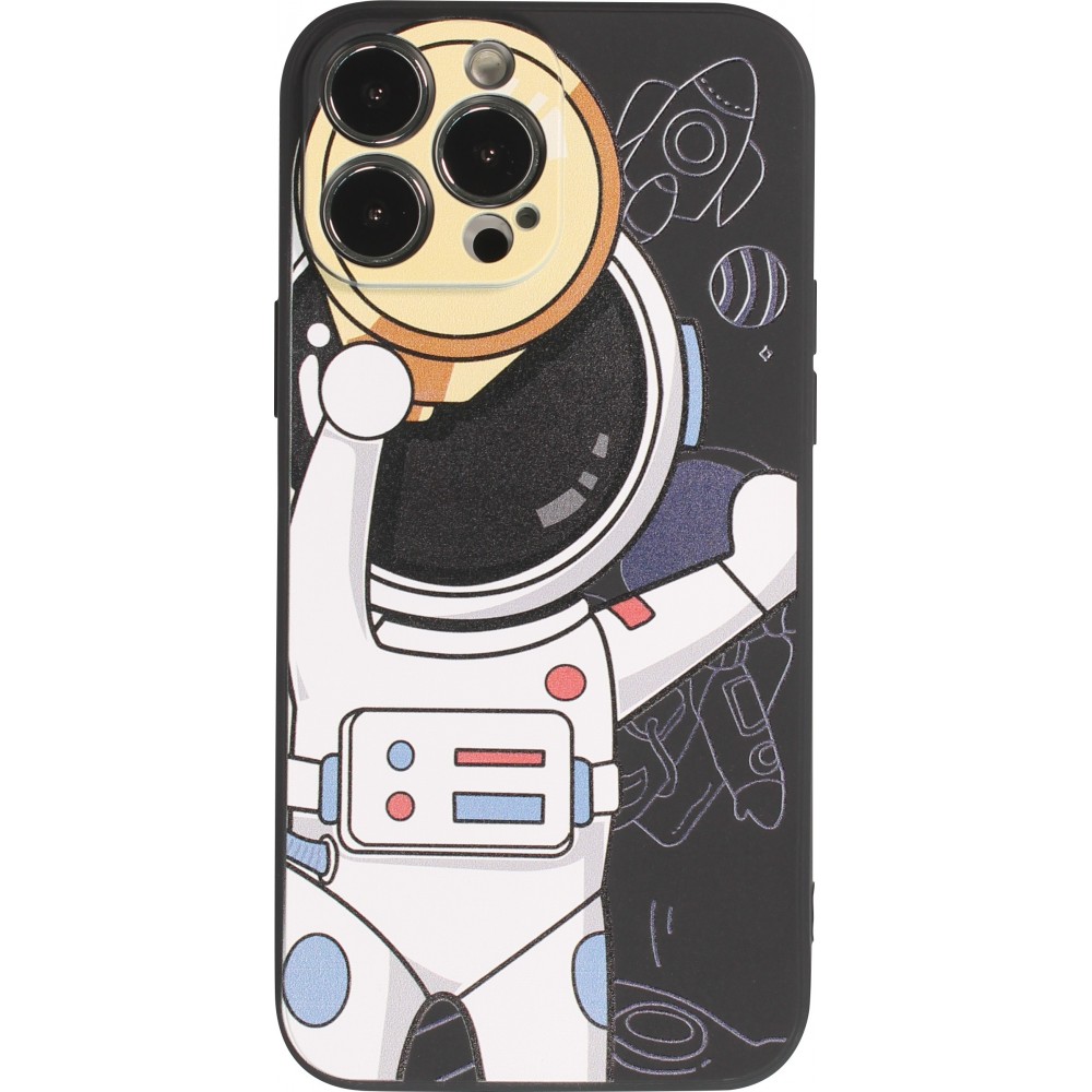 iPhone 13 Pro Case Hülle - Exploring happy Astronaute - Schwarz