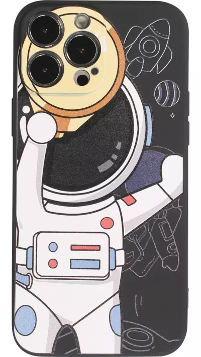 Coque iPhone 13 Pro - Exploring happy Astronaute - Noir
