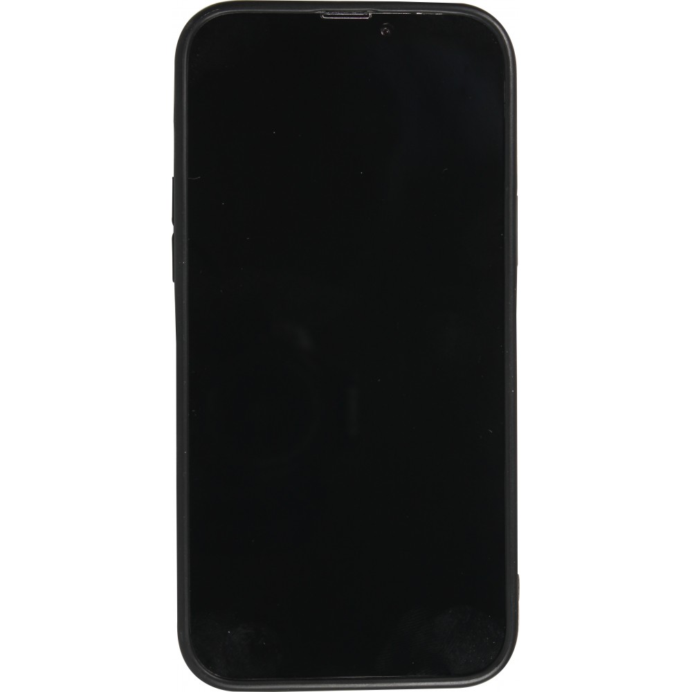 iPhone 13 Pro Max Case Hülle - Premium Leder mit Ziernähten und Loch   - Braun