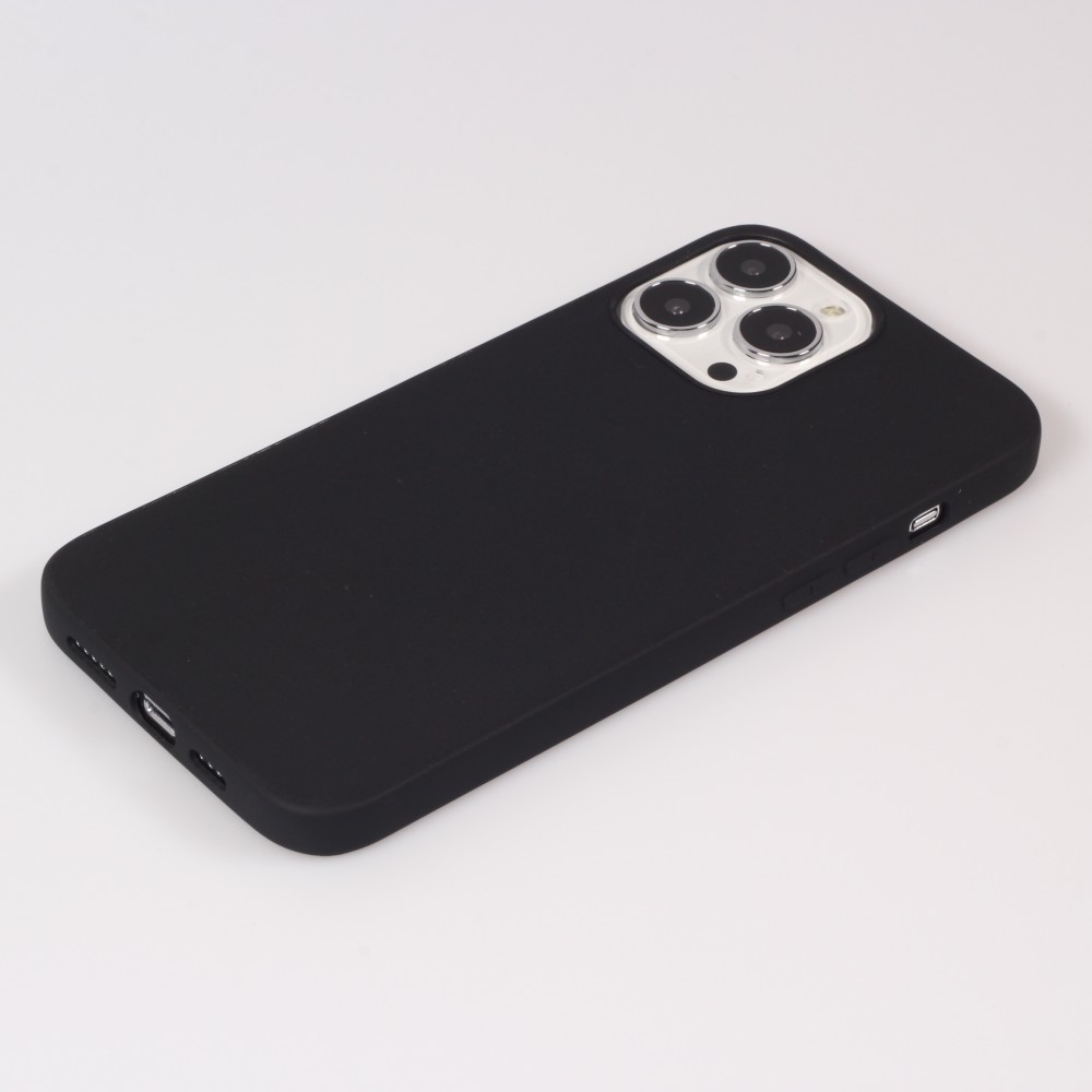 iPhone 13 Pro Max Case Hülle - Silikon Mat - Schwarz