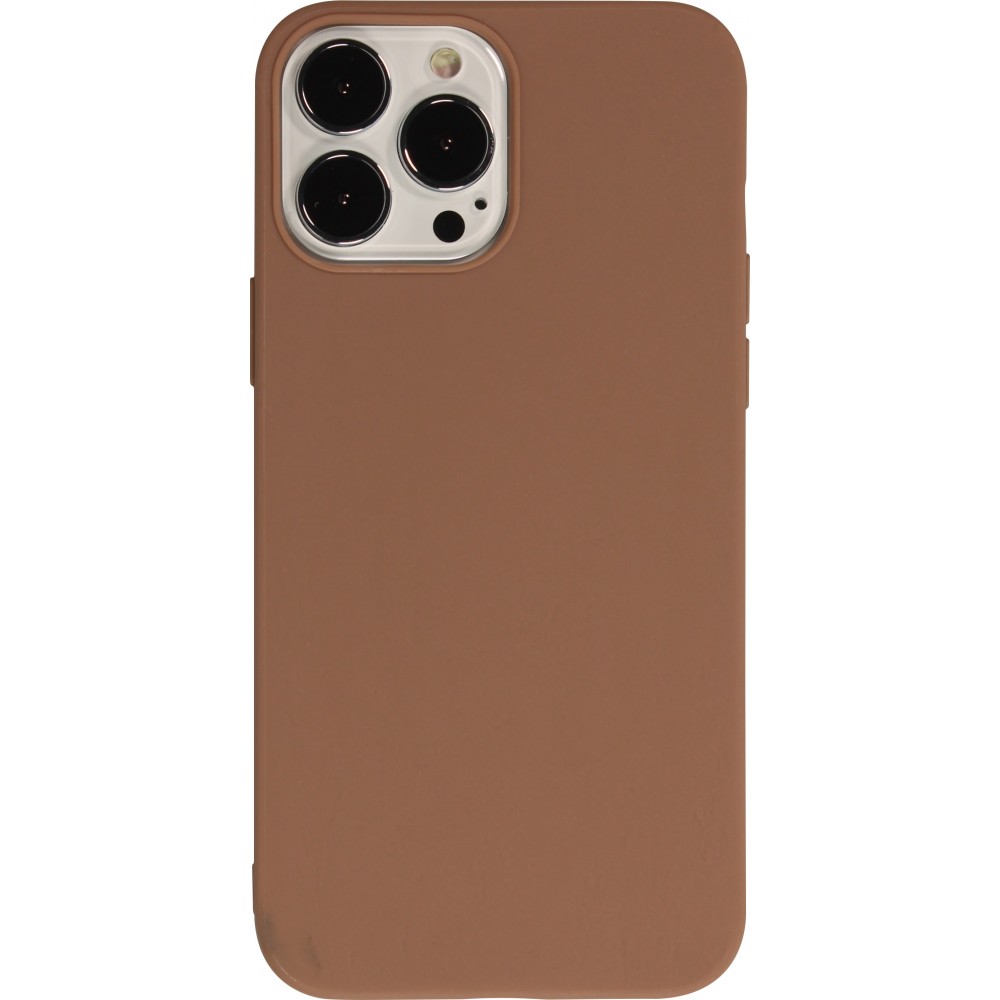 Coque iPhone 13 Pro Max - Silicone Mat - Brun