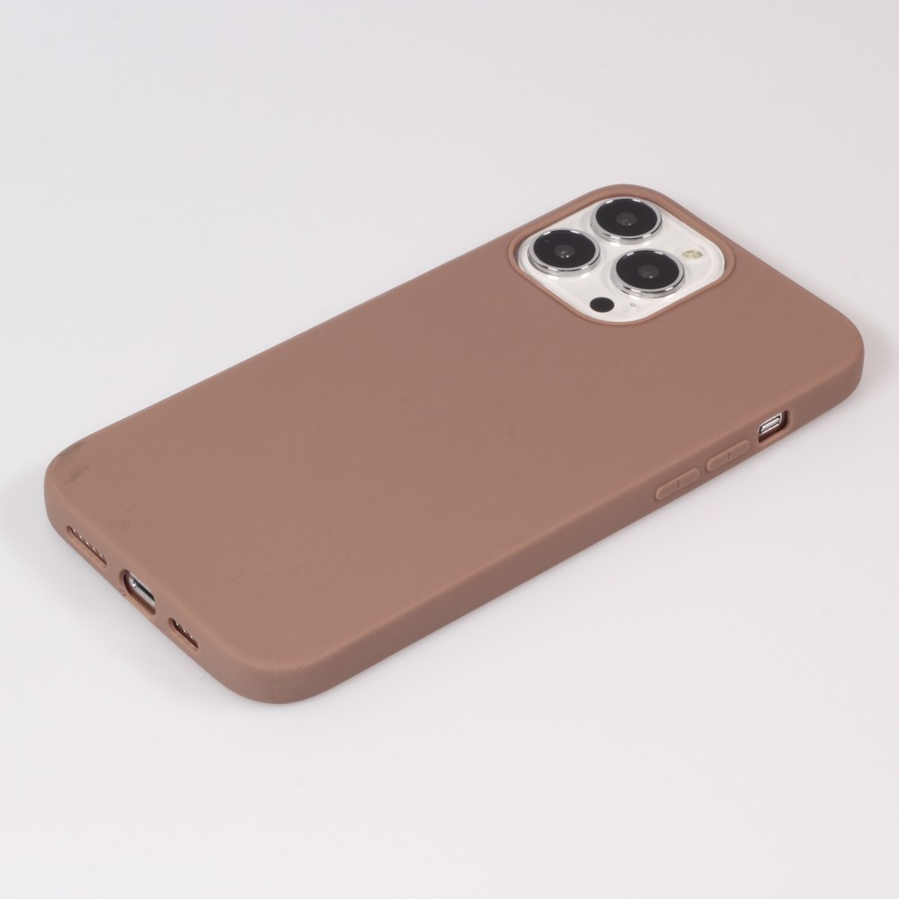 Coque iPhone 13 Pro Max - Silicone Mat - Brun