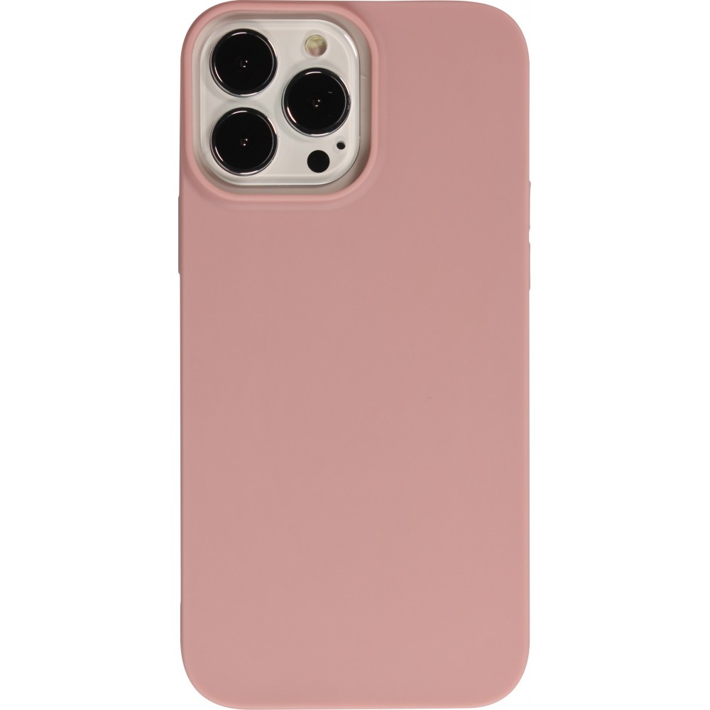 Coque iPhone 13 Pro Max - Silicone Mat - Rose pale