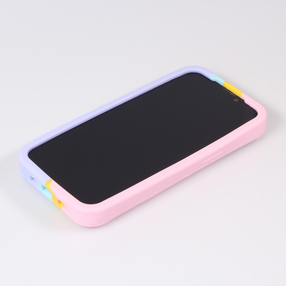 Coque iPhone 13 Pro Max - Silicone jeu éclate bulles anti-stress arc-en-ciel
