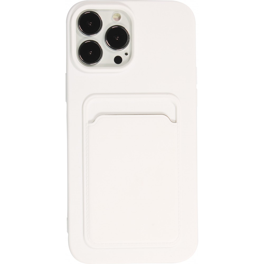 Coque iPhone 13 Pro Max - Soft Touch Porte-carte - Blanc