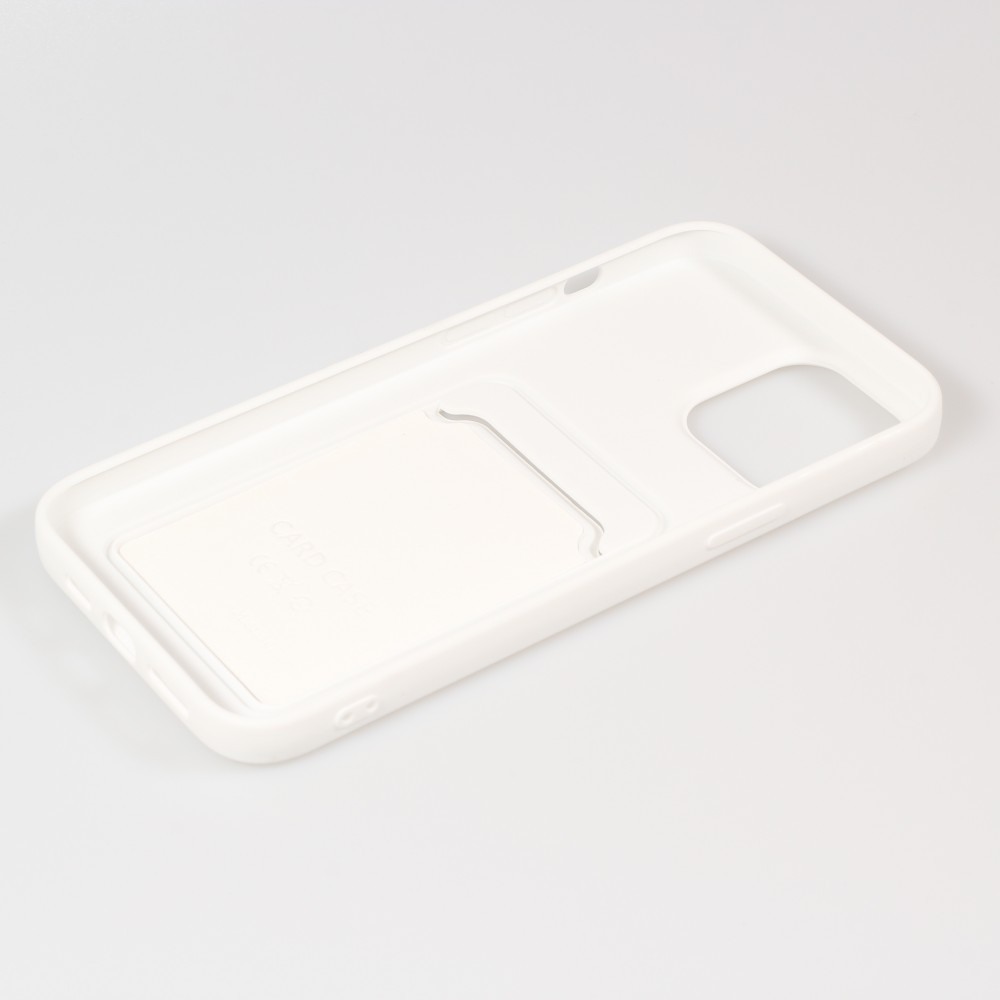 Coque iPhone 13 Pro Max - Soft Touch Porte-carte - Blanc