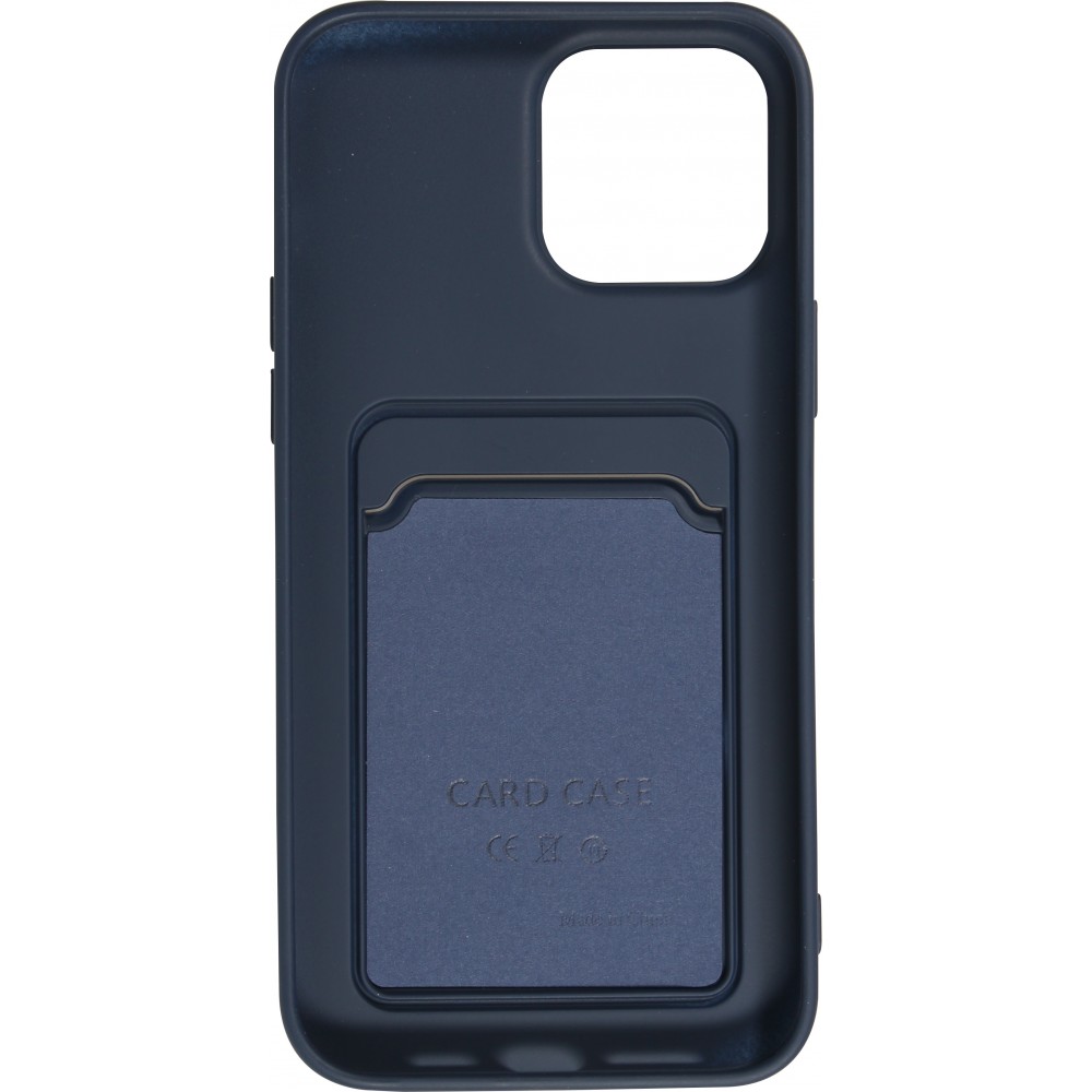 iPhone 13 Pro Max Case Hülle - Soft Touch Kartenhalter - Dunkelblau