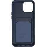 iPhone 13 Pro Max Case Hülle - Soft Touch Kartenhalter - Dunkelblau