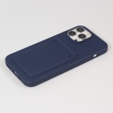 Coque iPhone 13 Pro Max - Soft Touch Porte-carte - Bleu foncé