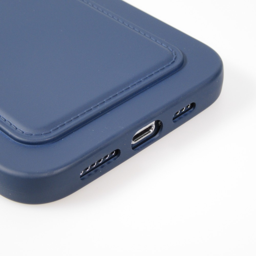 iPhone 13 Pro Max Case Hülle - Soft Touch Kartenhalter - Dunkelblau