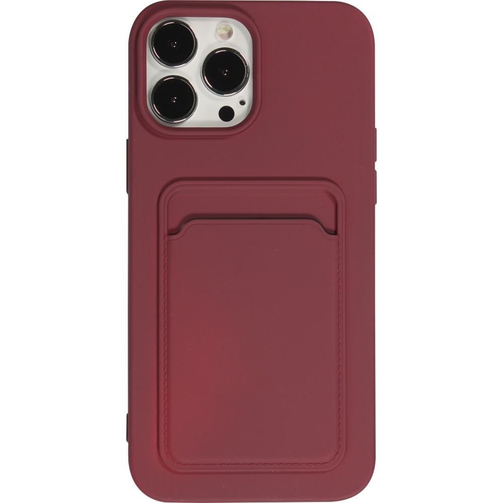 iPhone 13 Pro Max Case Hülle - Soft Touch Kartenhalter - Bordeau