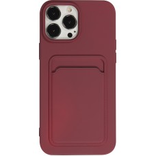 iPhone 13 Pro Max Case Hülle - Soft Touch Kartenhalter - Bordeau