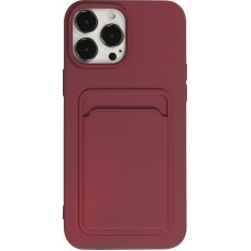 Coque iPhone 13 Pro Max - Soft Touch Porte-carte - Bordeau